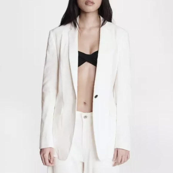 rag & bone Jackets & Blazers - Rag & bone Andre white linen blend blazer